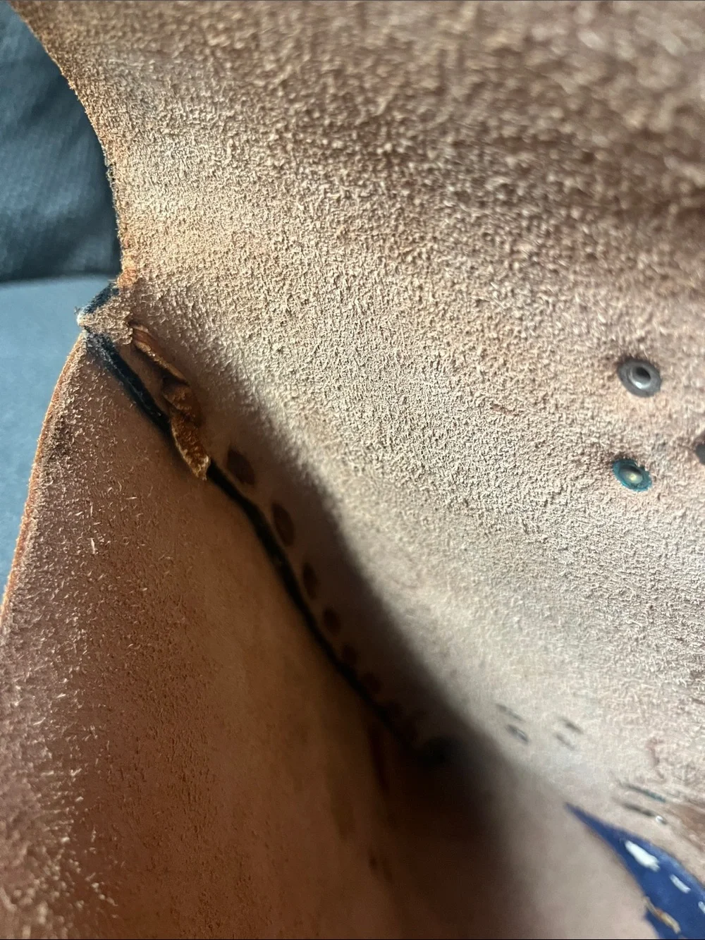 Hand-Tooled Tan Leather Briefcase with Embossed Motifs
